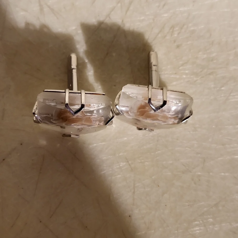 Hercules and the Minotaur, Arts of the World Swank Crystal Cufflinks